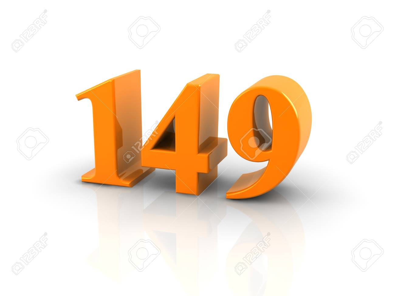 Orange Metallic Number 149 On White Background. Stock Photo, Picture and Royalty Free Image. Image 38058057.